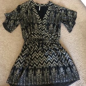 Free People Black and Gold Dress